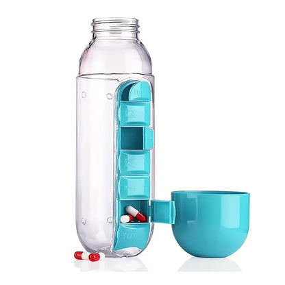 BOTELLA DE AGUA CON PASTILLERO INCORPORADO