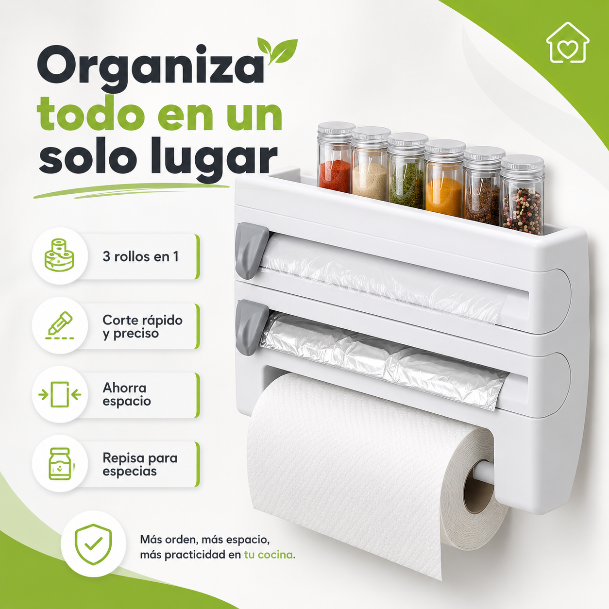 KitchenFlow® | Dispensador Corta Fácil para Cocina