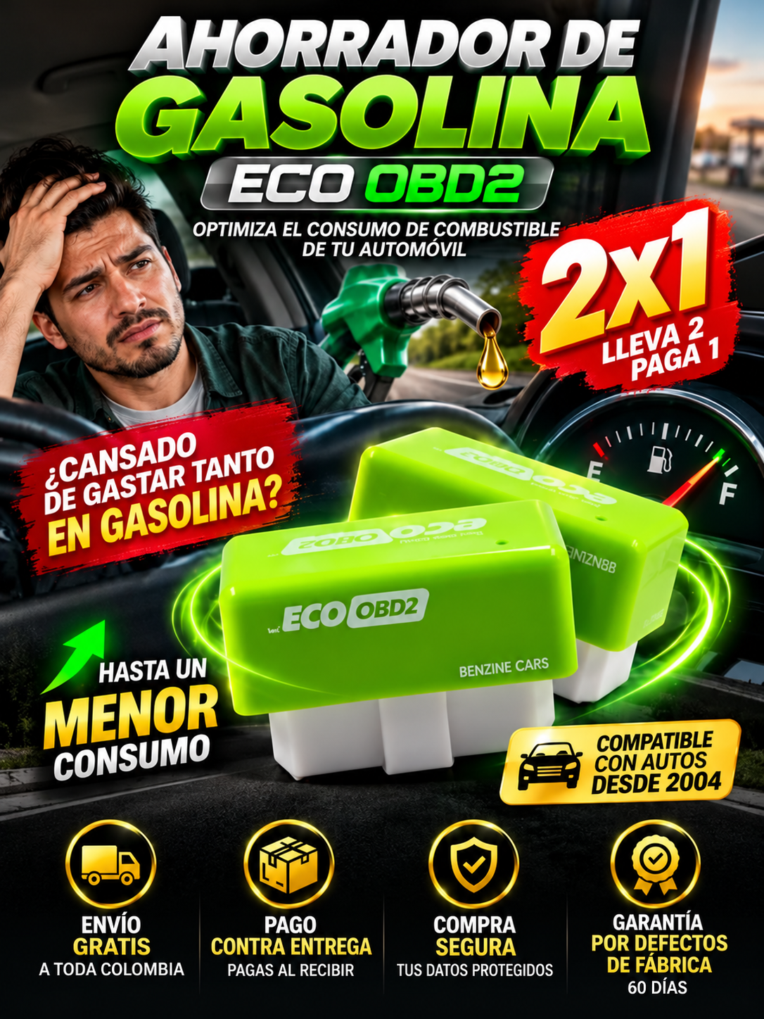 Ahorrador De Gasolina Eco Obd2 - 2x1