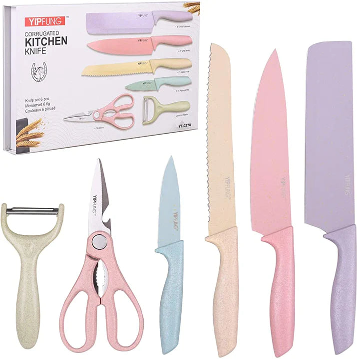 SET DE CUCHILLOS COLOR PASTEL ✔️