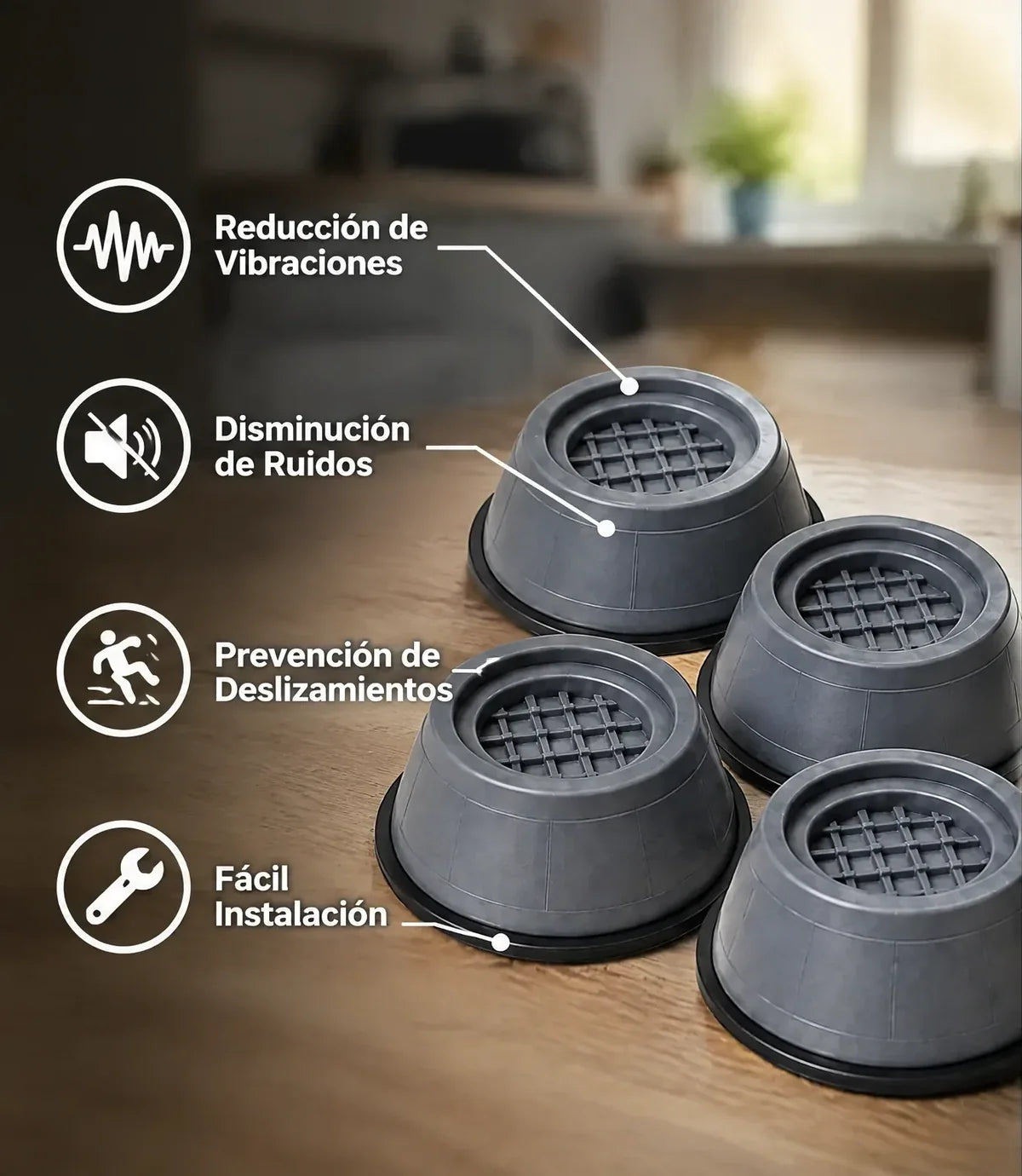 StopVibra™ | Pack x4 Antivibración para Lavadora