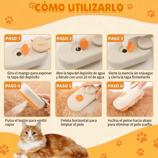 Cepillo Vapor para Mascotas