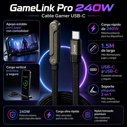 GameLink Pro 240W – Cable Gamer USB-C