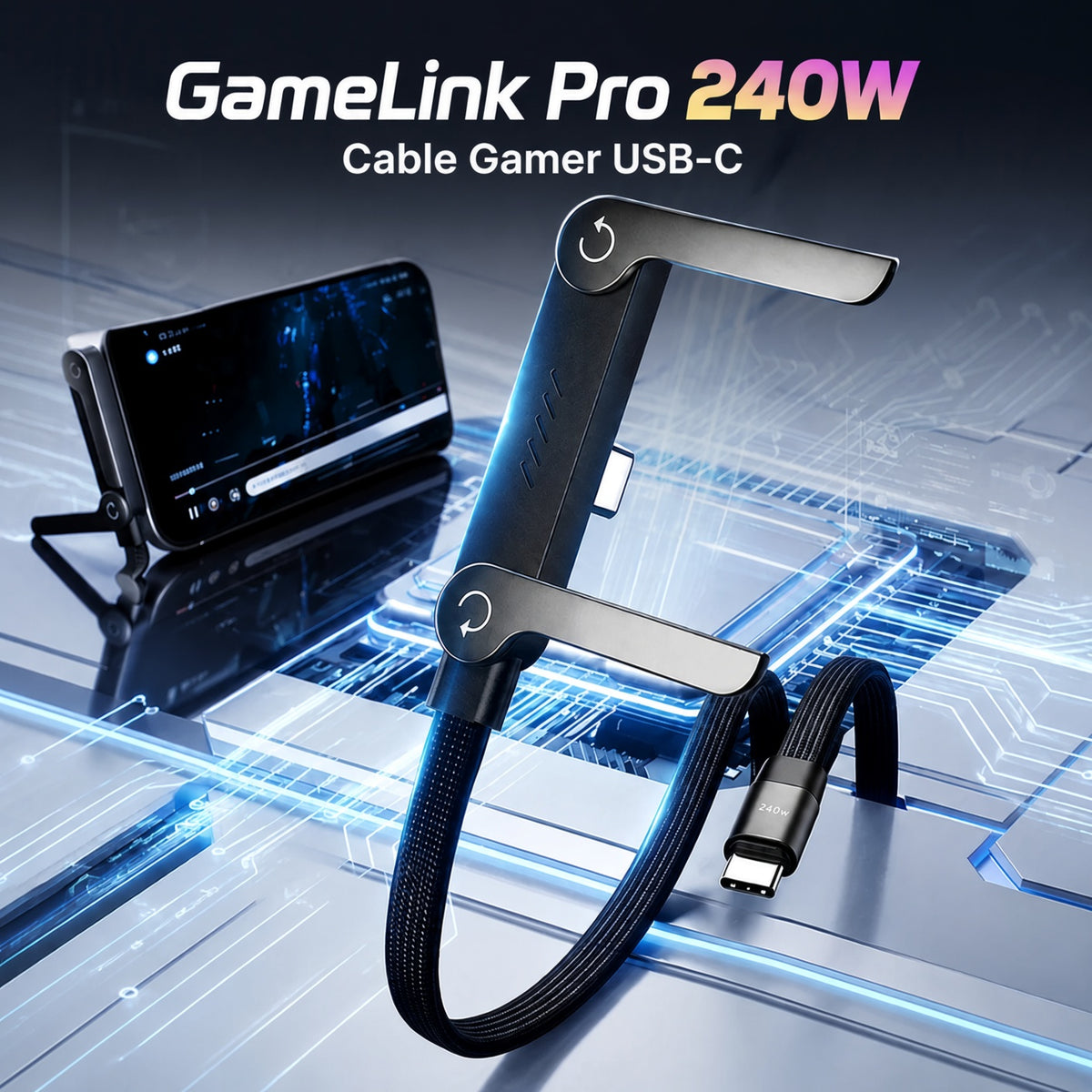 GameLink Pro 240W – Cable Gamer USB-C