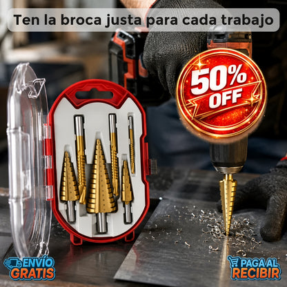 DrillPro™ 🔧 - Set brocas escalonadas 6 piezas ✨