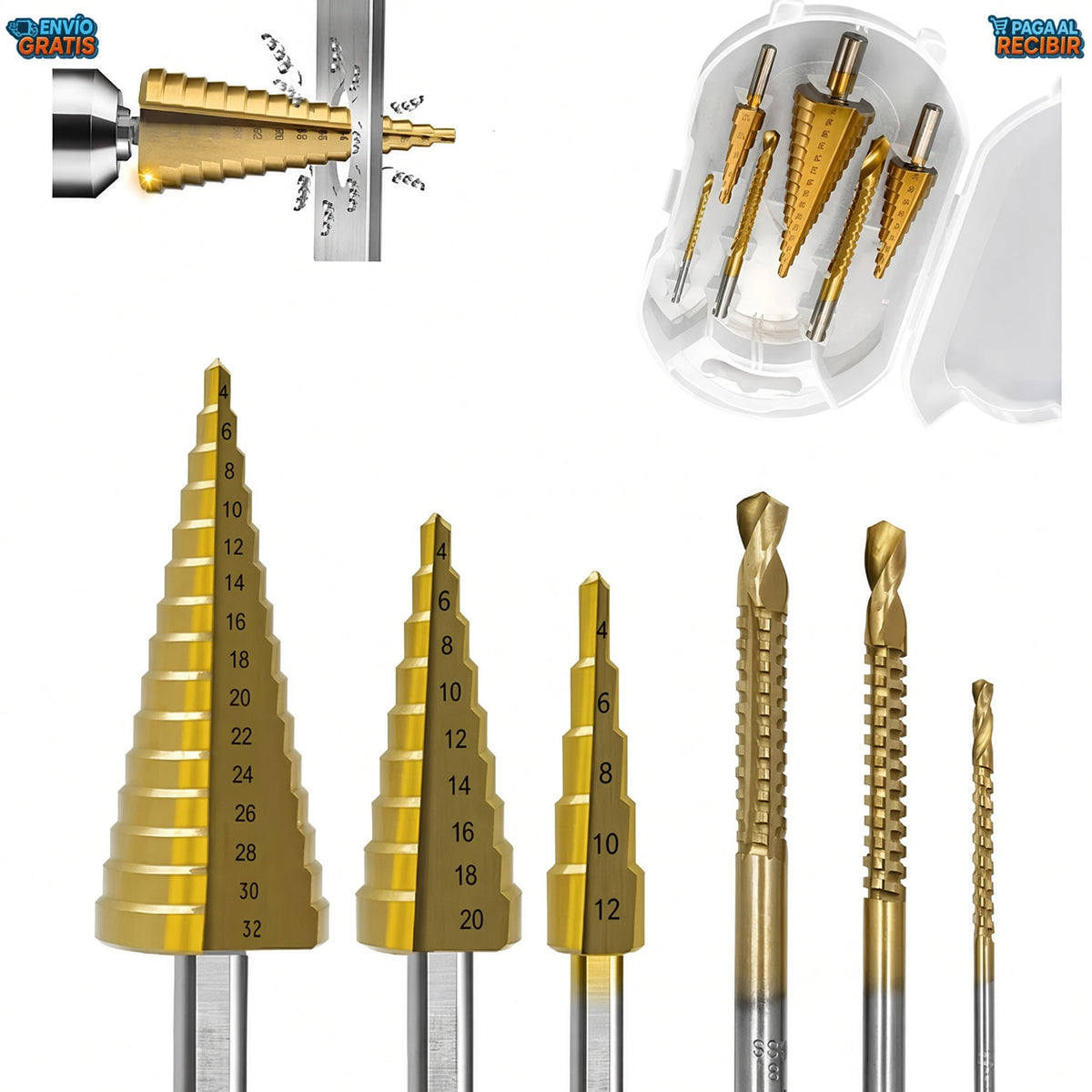 DrillPro™ 🔧 - Set brocas escalonadas 6 piezas ✨