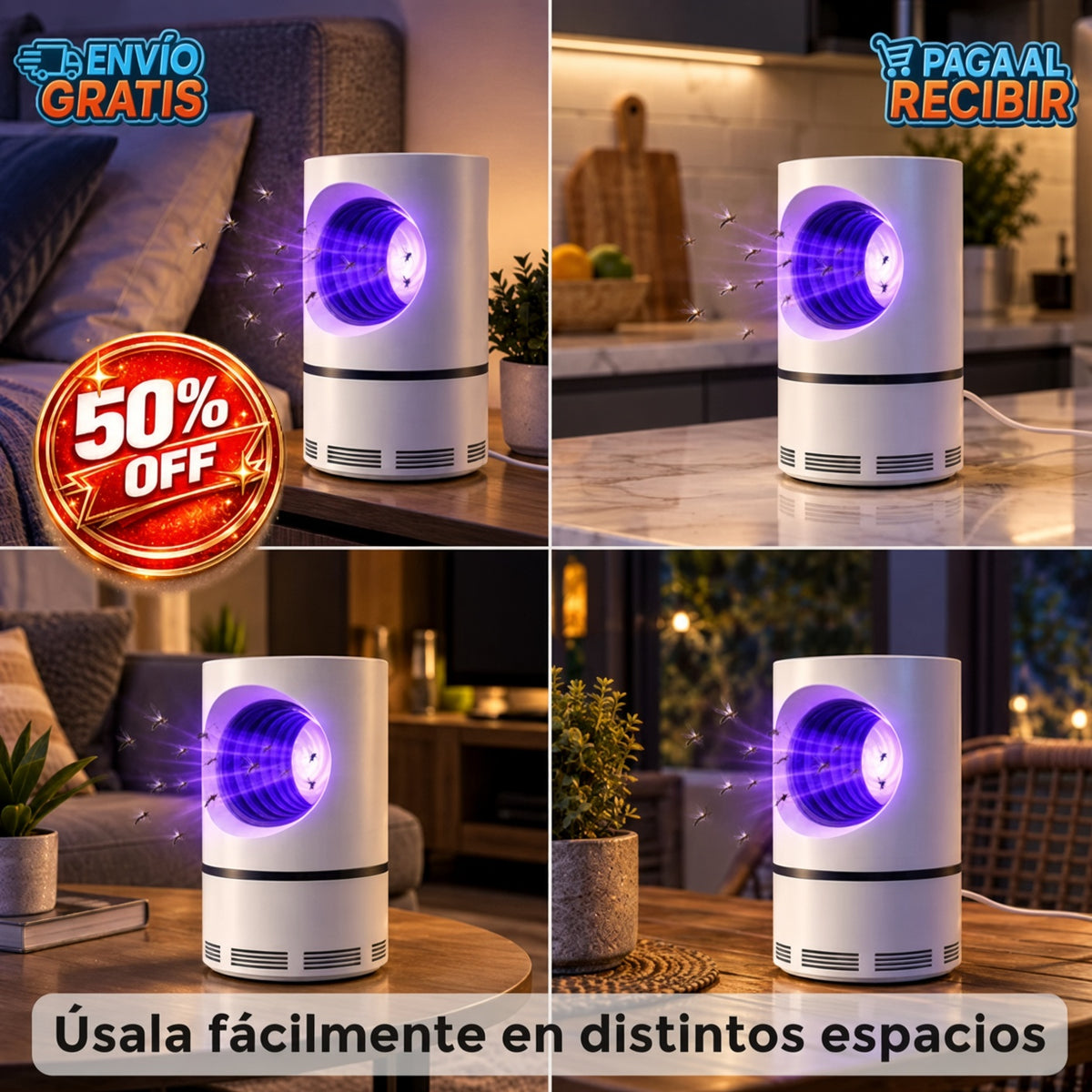 VioletTrap™ 💜 - Lámpara UV antimosquitos 💡