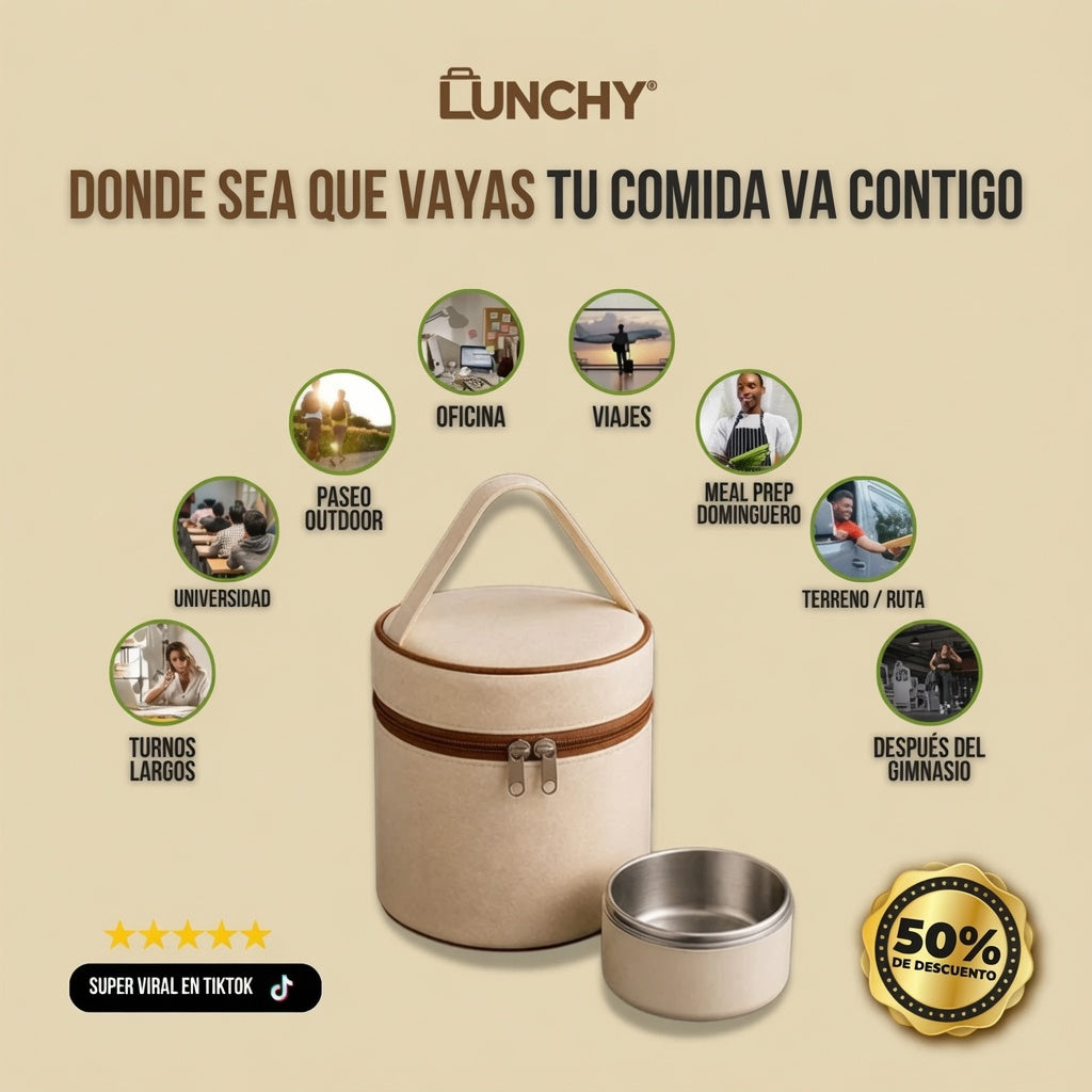 LONCHERA TÉRMICA + 3 ENVASES | LUNCHY™