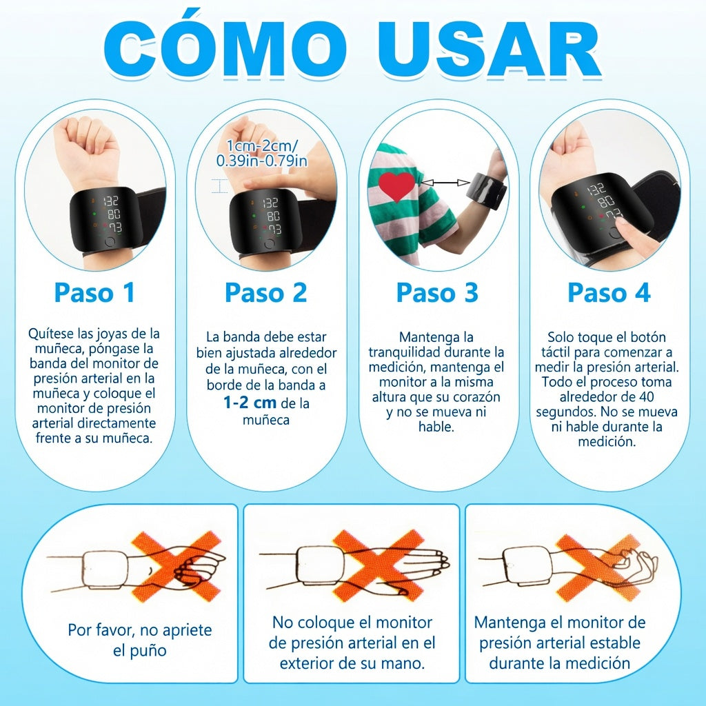 Tensiómetro Digital de Muñeca - Control fácil desde casa.
