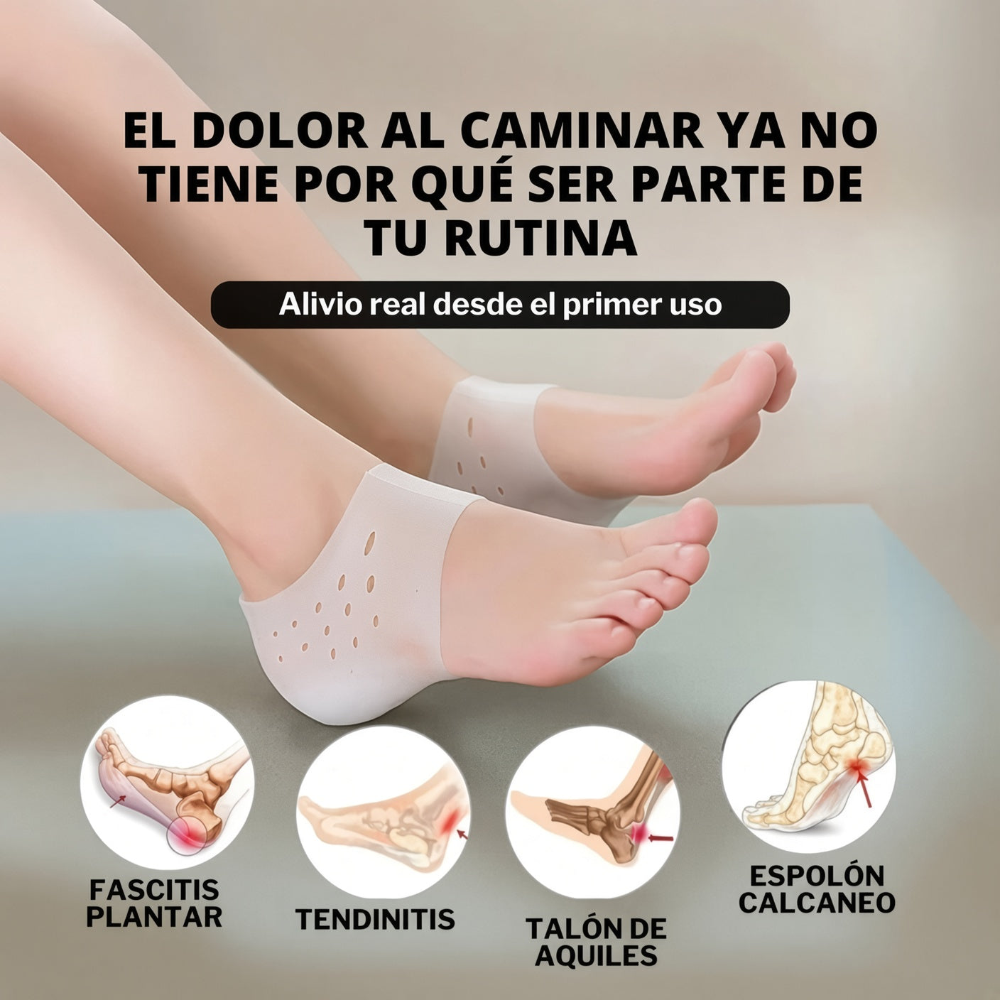 Plantillas Talón | Alivia el dolor, protege tus pies y camina con total comodidad