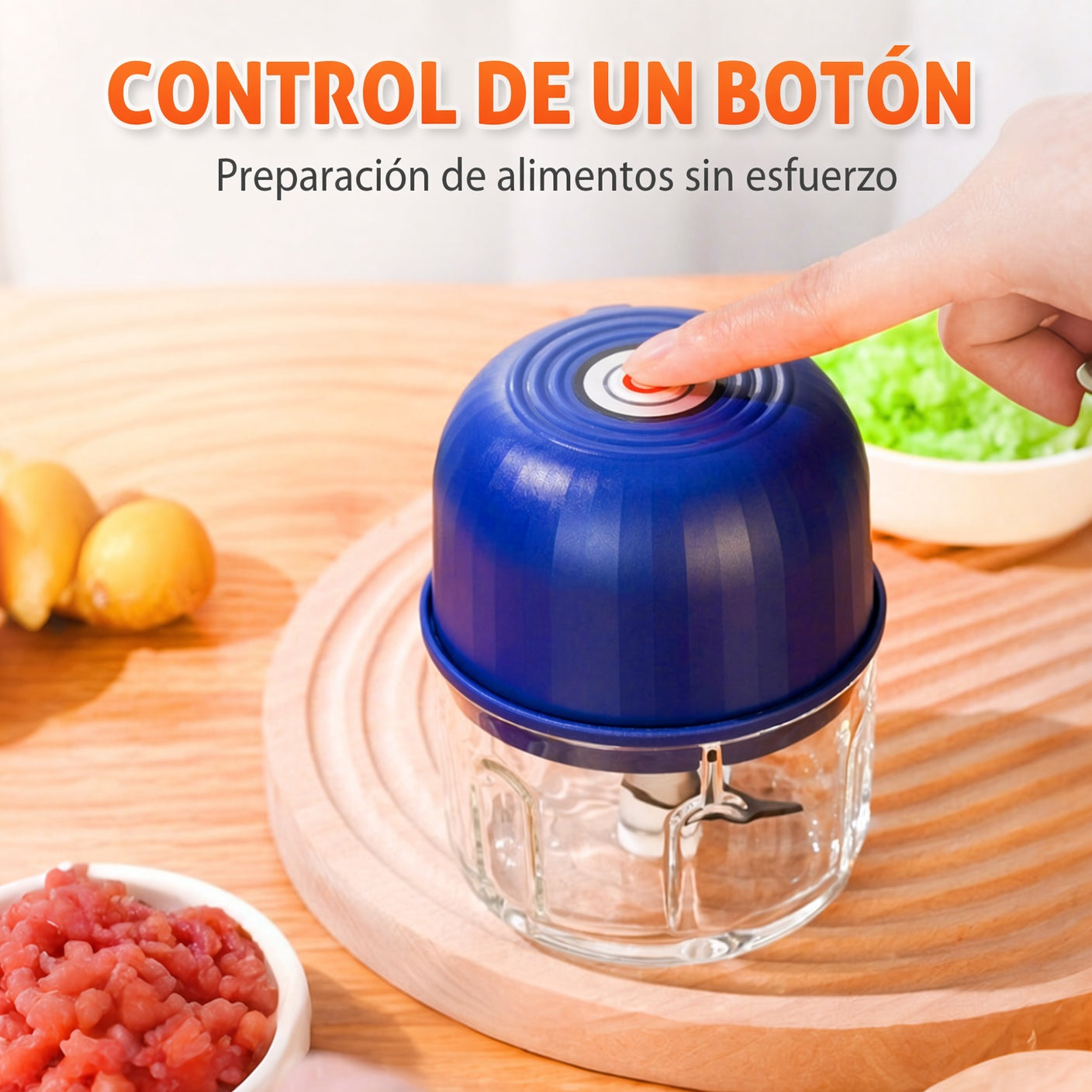 Mini Picadora Eléctrica de Alimentos Eficiente e Inalámbrica