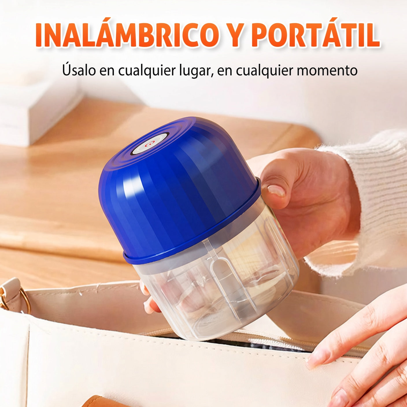 Mini Picadora Eléctrica de Alimentos Eficiente e Inalámbrica