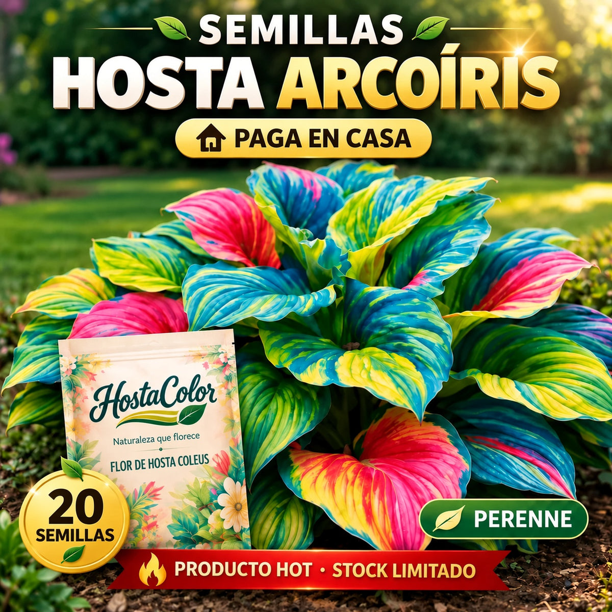 🌿Semillas de Hosta - Arcoiris de Dios 💖🔥1 paquete - 20 semillas Aprox. (5 gr.)