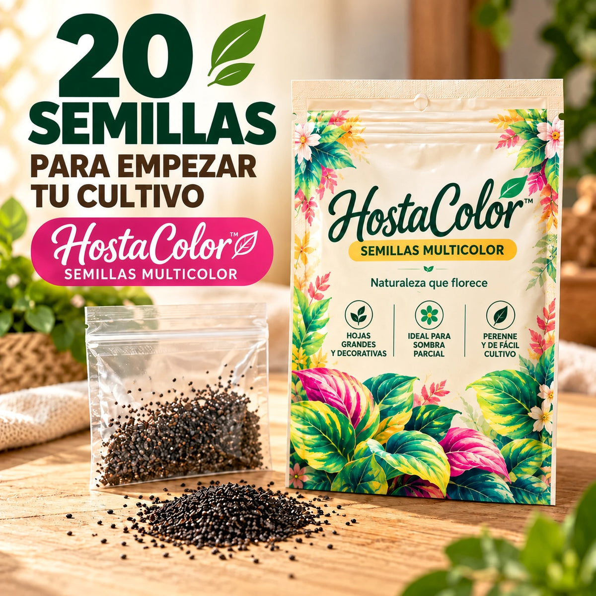 🌿Semillas de Hosta - Arcoiris de Dios 💖🔥1 paquete - 20 semillas Aprox. (5 gr.)