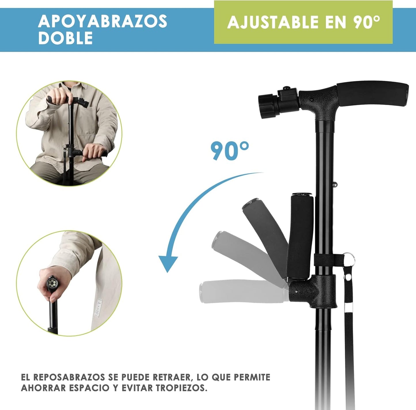 Bastón Plegable con Luz LED