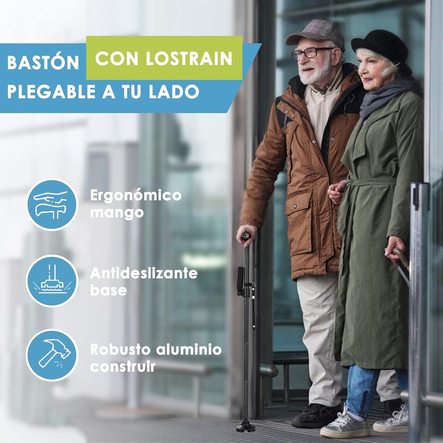 Bastón Plegable con Luz LED