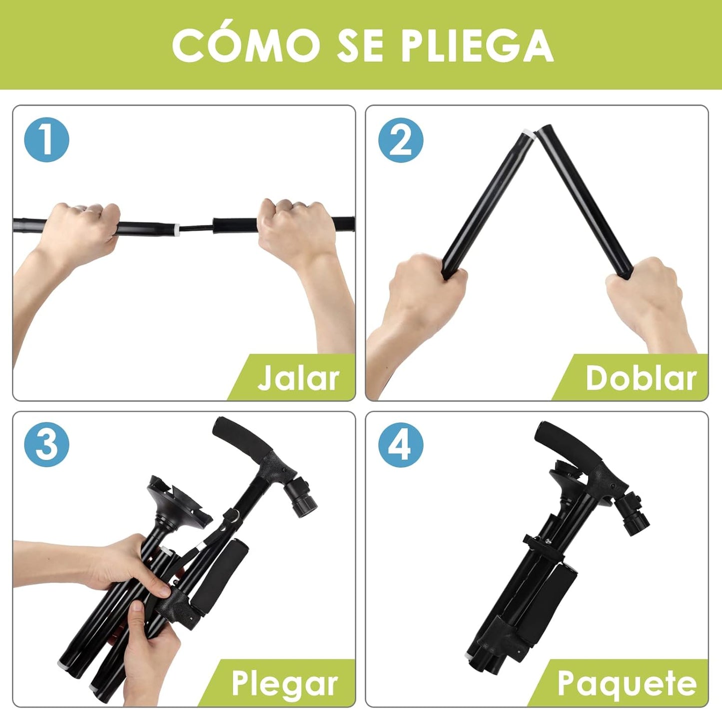 Bastón Plegable con Luz LED