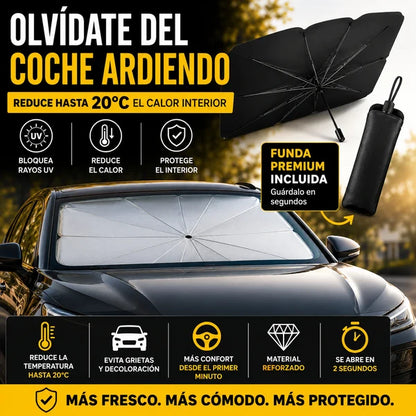 SombraDrive™ – Parasol Plegable para Coche tipo Paraguas