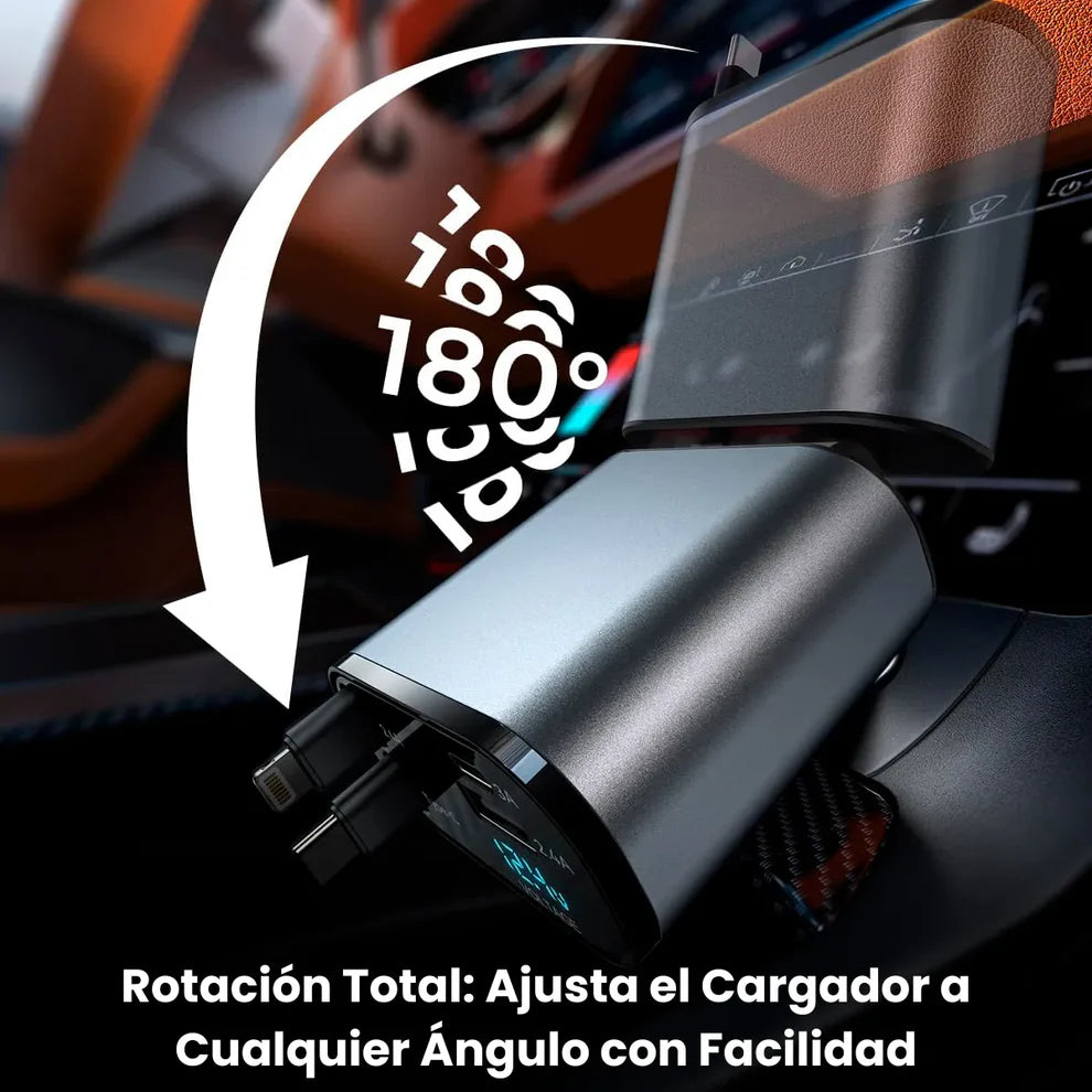 ChargeGo® - Cargador Retráctil Para Carro 4 en 1
