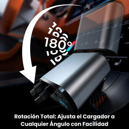 ChargeGo® - Cargador Retráctil Para Carro 4 en 1