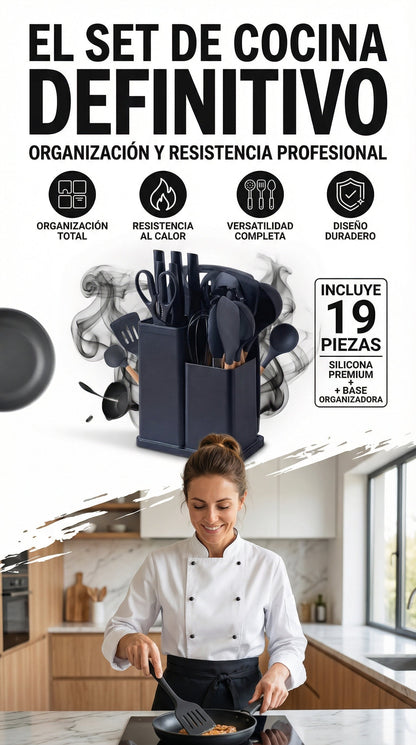 Set Utensilios Cocina de Siliconados X 19