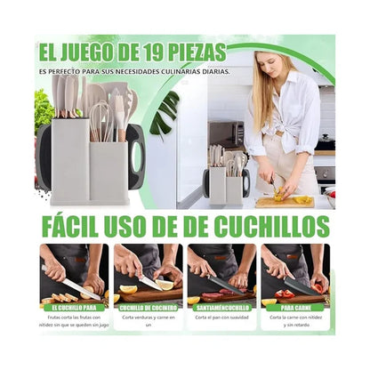 Set Utensilios Cocina de Siliconados X 19