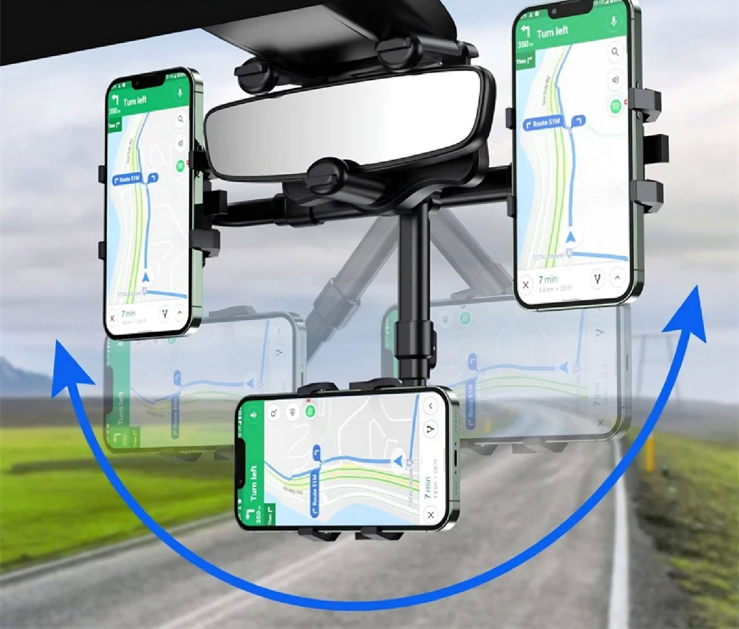 Soporte de teléfono retráctil y giratorio 360° para celular