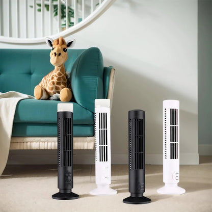Ventilador Portátil de Torre LED USB | Sin Aspas, Silencioso y Seguro para Casa y Oficina