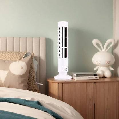 Ventilador Portátil de Torre LED USB | Sin Aspas, Silencioso y Seguro para Casa y Oficina